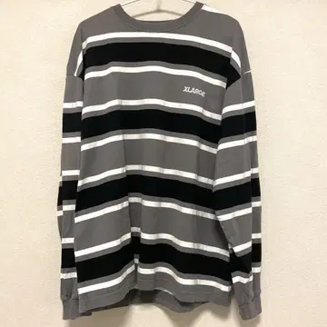 X-LARGE 엑스라지 자수 로고 멀티 보더 롱 슬리브 T