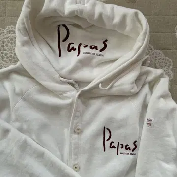 Papas 후드 부착 화이트 후드티