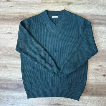 ZARA 다크 그린 V넥 스웨터 오버 사이즈