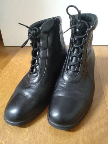 pedala 페달라 블랙 가죽 22.5cm EEE 부티 지퍼 포함