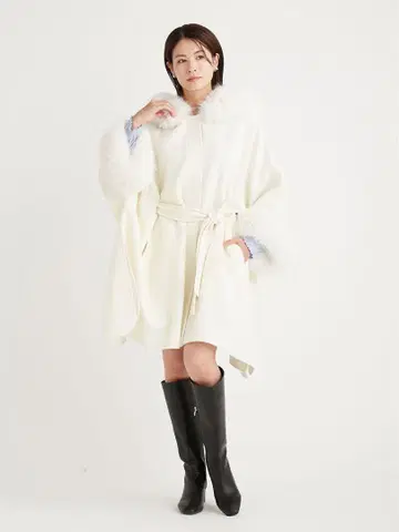 celford 셀포드 퍼 판초 코트 OWHT