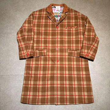 Kawatani shirt  셔츠 롱 코트 울 체크 M