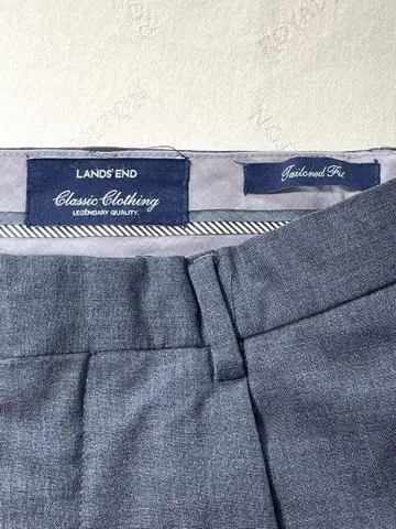Lands' End 그레이 플리츠 슬랙스