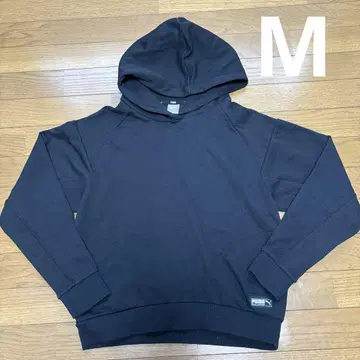 PUMA 블랙 후드 부착 후드티 M