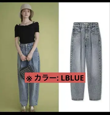 LILY BROWN 하이웨스트 턱 데님 팬츠 LBLU size O