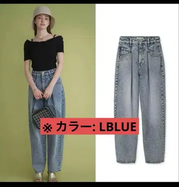 LILY BROWN 하이웨스트 턱 데님 팬츠 LBLU size O