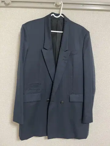 SHAREEF 다크 블루 더블 브레스트 자켓