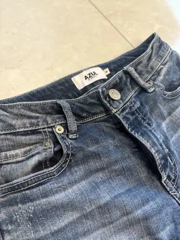 AZUL 스키니 데님 데미지 가공