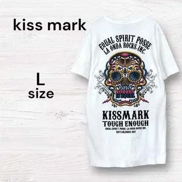 kiss mark 새상품급 스컬 디자인 T셔츠 L 화이트T 리브 티셔츠