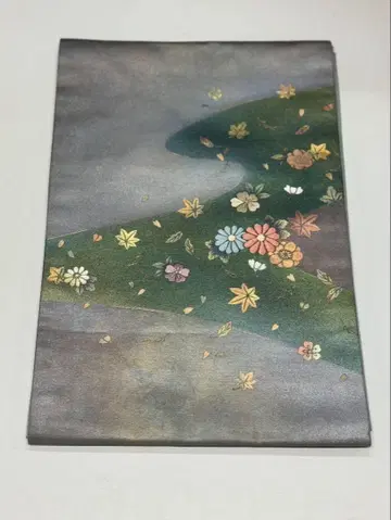 나고야 오비 꽃무늬 금박 장식