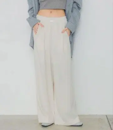 허리 개더 와이드 팬츠 지나시스