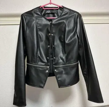 ZARA 블랙 가죽 자켓