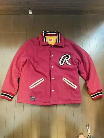 버건디 바시티 자켓 R 자수 Rawlings