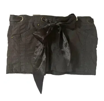 리본 포함 다크 그레이 미니 스커트 y2k 갸루 페어리 그런지