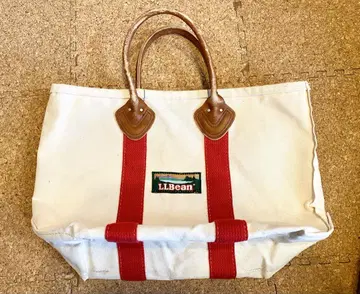 LLBean 80's 빈티지 토트백 레드 가죽 핸들