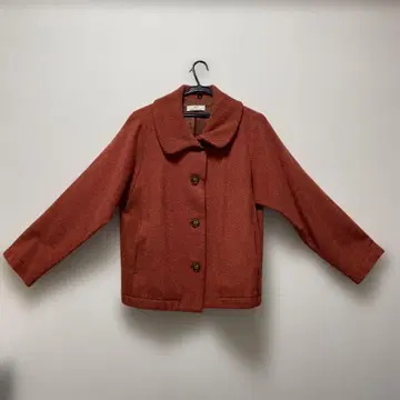 APPLE HOUSE 오렌지 카라 부착 코트