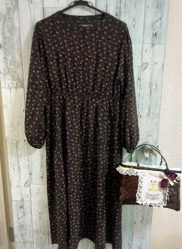 SNIDEL 꽃무늬 긴팔 셔츠 원피스