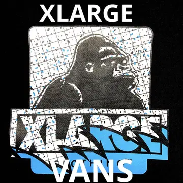 XLARGE VANS 콜라보 후드 부착 후드티 블랙