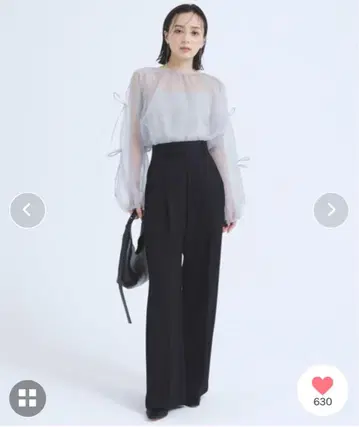아뉴앙스 울 개버딘 턱 스트레이트 팬츠