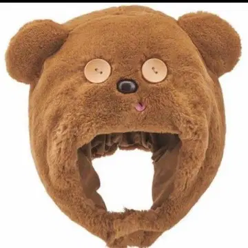 곰 얼굴 플리스 모자