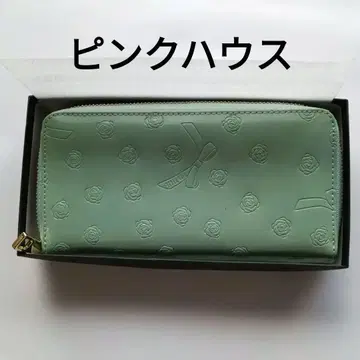 핑크하우스 장지갑 민트 그린 로즈 리본 새상품급
