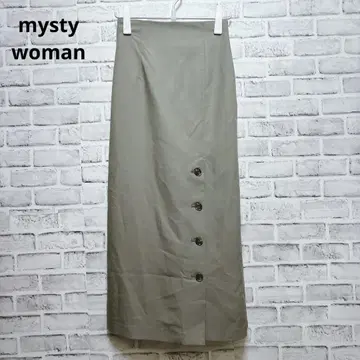 [ 미스티우먼 ] 롱 기장 타이트 스커트 허리밴딩 카키 슬릿 F