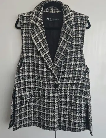 ZARA 트위드 슬리브리스 자켓 베스트 L
