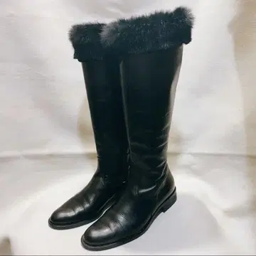 스타리오니 부츠 블랙 가죽 퍼 STARIONI