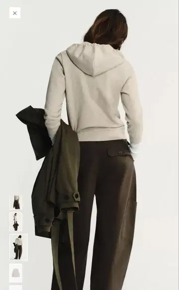 ZARA 후드 부착 후드티 오트밀 베이지 후드티 지퍼 후드티