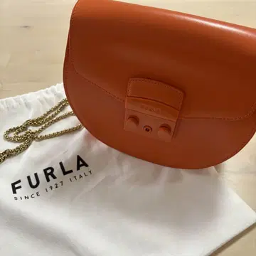FURLA 오렌지 가죽 숄더백