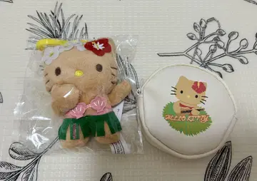 새상품 Hawaii 한정판 일광화상 키티 라운드 파우치 키링 덤 포함