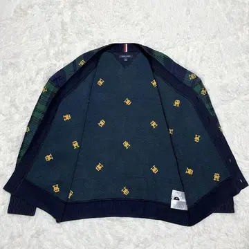 TOMMY / 체크 무늬 가디건 / L 사이즈