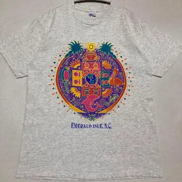 90s 빈티지 EMERALD ISLE, N.C 프린트 티셔츠