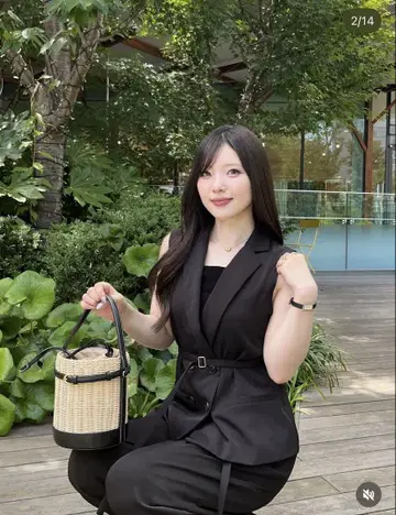[SENEE] 더블 자켓 베스트 블랙 FREE