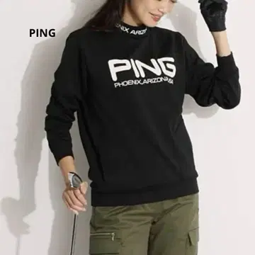 [ 새상품급 ] PING 긴팔 모크넥 맨투맨 블랙 L 골프웨어