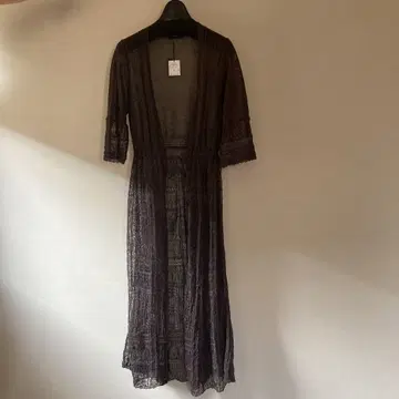 Gabardine K.T 다크 브라운 레이스 가디건