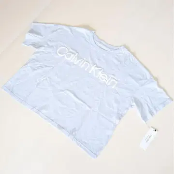 Calvin Klein T셔츠 L 스카이블루 심플 빅로고