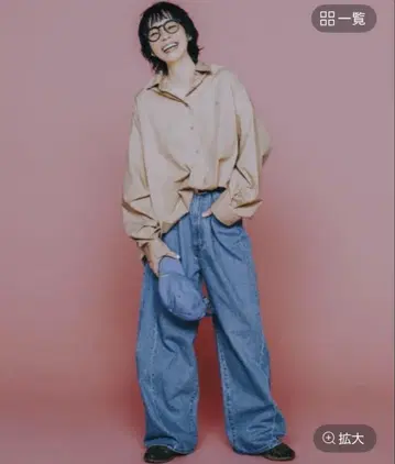 nikoand 타케시타 레이나 NAVYS 콜라보 후크 조절 팬츠