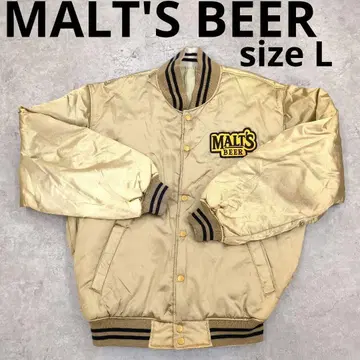 257 MALT'S BEER 자수 로고 리버서블 골드 블루종 L