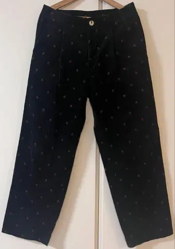 ZARA 자라 플라워 프린트 코듀로이 팬츠 BLACK 블랙 31