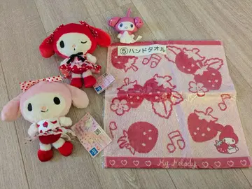 마이멜로디 핸드 타월 핑크 봉제 인형 묶음 판매