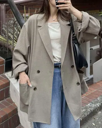 Discoat 테크 린넨 빅 셔츠 자켓