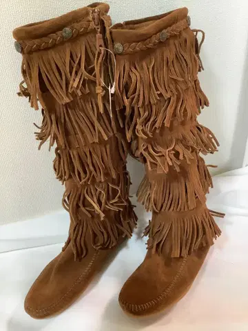 미네통카 MINNETONKA 롱 프린지 부츠 22.5cm 5레이어
