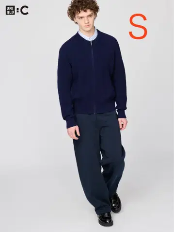 [미사용 새상품] UNIQLO 맨투맨 와이드 팬츠 S 네이비