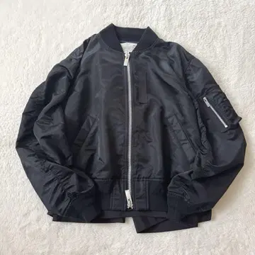 sacai 백 플리츠 봄버 자켓 블루종 MA-1 블랙 M