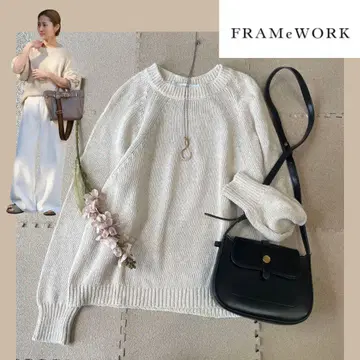 FRAMeWORK 린넨코튼 래글런 니트