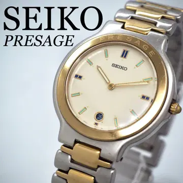 664 SEIKO 시계 Presage 남성용 데이트 골드 콤비