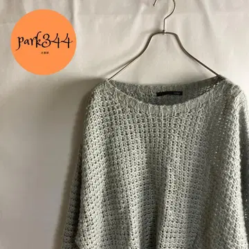 [ Heather 빅 실루엣 와플 편직 크루넥 아크릴 니트 ]