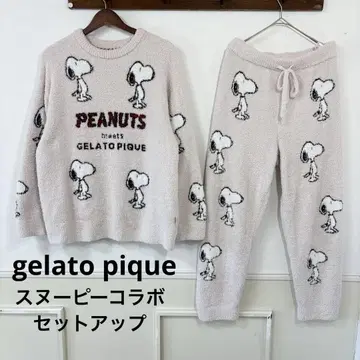새상품급 빅 사이즈 gelato pique 스누피 콜라보 셋업