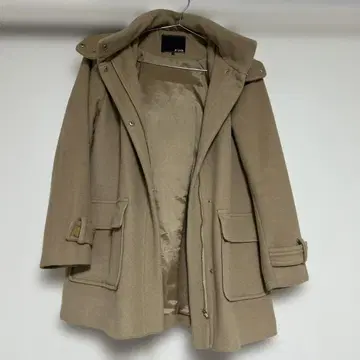 Abahouse Divinette 카멜 코트 후드 탈부착 가능